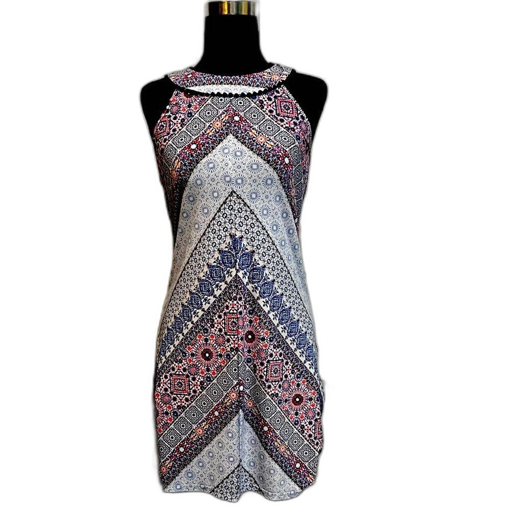 Three Hearts Y2K Handkerchief Hippie Style Sleeveless Mini Dress S